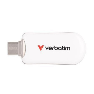 USB flash disk "Plectra", bílá, 256 GB, USB-C 3.2 Gen1, VERBATIM 30230