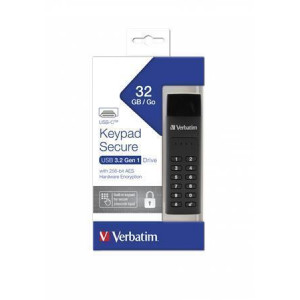 USB Flash disk "Keypad Secure", USB-C 3.1 GEN1, 32GB, šifrovaný heslem, 160/130Mb/s, VERBATIM