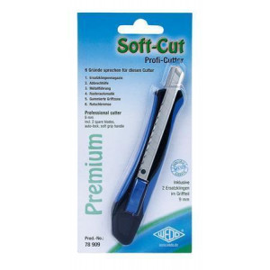 Odlamovací nůž "Soft-cut", modrá/černá, 9 mm, WEDO