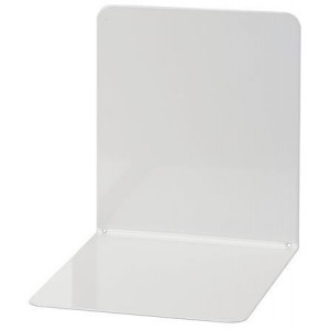 Rozdělovač knih, světle šedá, kov, 2 ks, 14x12x14 cm, WEDO