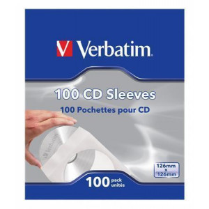 Obálky na CD, papírové, s okénkem, VERBATIM, bílé