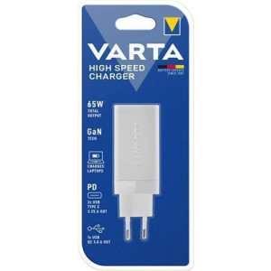 Síťová nabíječka "High Speed", 1x USB, 2x USB-C, 65W, VARTA 57956101401