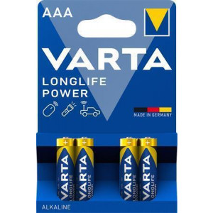 Baterie "Longlife Power", AAA (mikrotužková), 4 ks v balení, VARTA