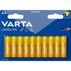 Baterie "Longlife", AA, 10 ks, bez plastu, VARTA 4106101761