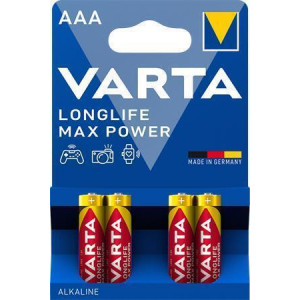 Baterie, AAA (mikrotužková), 4 ks v balení, VARTA "MaxTech"