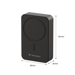 Magnetická powerbanka "Charge n Go Essentials", černá, bezdrátová, 20 000 mAh, VERBATIM 32223