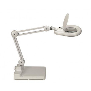 Stolní lampa "Viso", bílá, LED, zvětšovací sklo, MAUL
