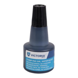 Razítková barva, černá, 30 ml, VICTORIA OFFICE