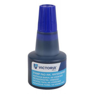 Razítková barva, modrá, 30 ml, VICTORIA OFFICE