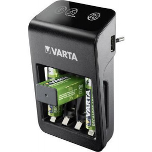 Nabíječka baterií "Plug", AA/AAA/9V, 4xAA 2100 mAh, LCD displej, VARTA