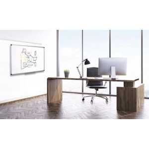 Bílá magnetická tabule, 100x200cm, smaltovaný povrch, hliníkový rám, VICTORIA