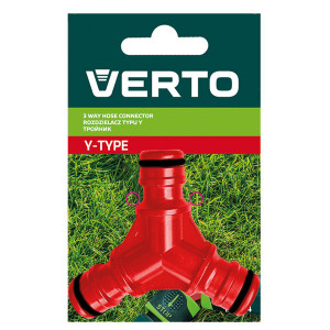 Verto rozdvojka typu Y materiál plast, 1/2" i 3/4", červená, 15G744