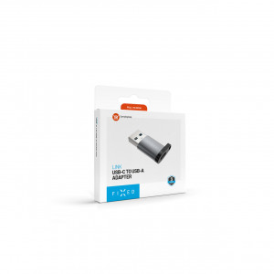 Redukce z hliníku FIXED Link USB-C na USB-A, šedá