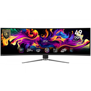 MSI Gaming MPG 491CQP QD-OLED/ 49"/ 5120x1440/ OLED/ 0,03ms/ 144Hz/ 250cd/m2/ 1500000:1/ HDMI/ DP/ USB/ VESA/černý