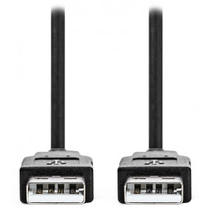 NEDIS kabel USB 2.0/ zástrčka USB-A - zástrčka USB-A/ černý/ bulk/ 3m