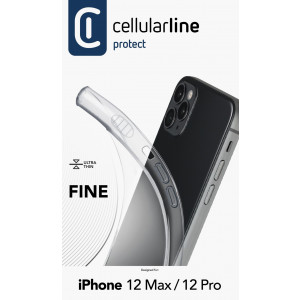 Extratenký zadní kryt Cellularline Fine pro Apple iPhone 12/12 Pro, transparentní