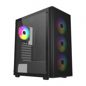 FSP M220/Midi Tower/Transpar./Černá