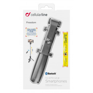 Bluetooth selfie tyč Cellularline Freedom s funkcí tripodu, černá