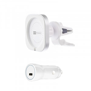 ER POWER CAR VENT MOUNT držák pro MagSafe nabíječku + 20W autonabíječka - bílá