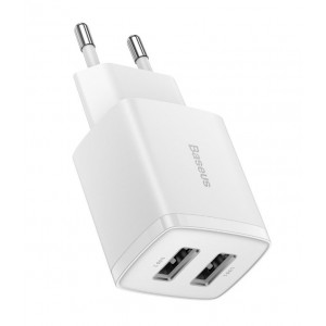 Baseus nabíječka do sítě Compact 2xUSB 10,5W bílá
