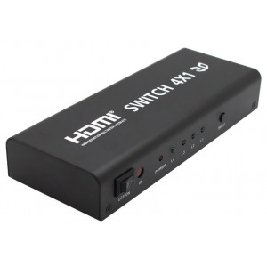 PremiumCord HDMI switch 4:1 / dálkové ovladání / s napájecím adaptérem