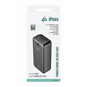 POWER BANKA 20000 mAh, 10,5W, 2x USB-A ČERNÁ