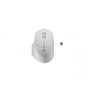 Natec optická myš SISKIN 2/Kancelářská/Optická/Pro praváky/1 600 DPI/USB+BT/Bílá
