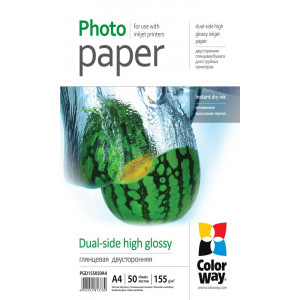 COLORWAY fotopapír/ oboustranný/ high glossy 155g/m2, A4/ 50 kusů