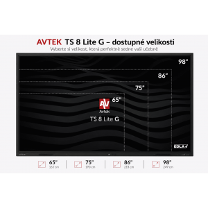 AVTEK TS 8 Lite G 65, interaktivní dotykový displej 65", 4K, 8GB/128GB, EDLA, Android 14