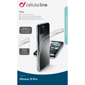 Extratenký zadní kryt CellularLine Fine pro Apple iPhone 11 Pro, transparentní