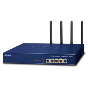 Planet VR-300PW5 Enterprise router/firewall VPN/VLAN/QoS/HA/AP kontroler, 2xWAN(SD-WAN), 3xLAN, 4xPOE 120W, WiFi802.11ac