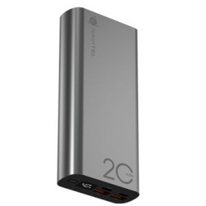 Powerbanka NAVITEL PWR20 AL stříbrná s kapacitou 20000 mAh
