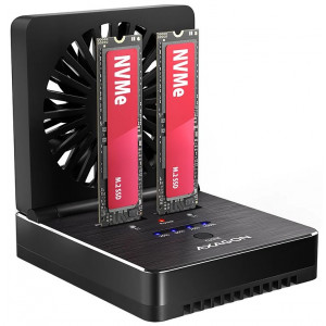 AXAGON dockovací stanice 2x M.2 NVMe/SATA SSD / ADSA-M2C22 / USB-C / USB 3.2 Gen2 / kabel 30cm USB-C na USB-C