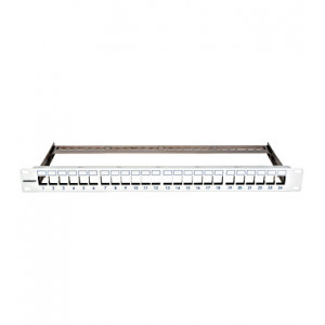 19" patchpanel pro max. 24 keystone,neosazený,1U,RAL 7035