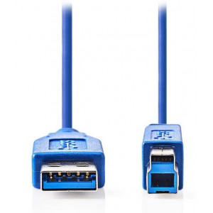 NEDIS kabel USB 3.2/ zástrčka USB-A - zástrčka USB-B/ k tiskárně apod./ modrý/ 3m
