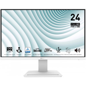 MSI PRO MP243XW/ 24"/ 1920x1080/ IPS/ 4ms/ 100Hz/ 300cd/m2/ 1000:1/ HDMI/ DP/ VESA/ bílý