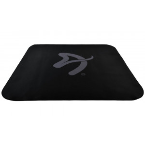 AROZZI Zona Quattro Black Grey/ ochranná podložka na podlahu/ 116 x 116 cm/ černá s šedým logem
