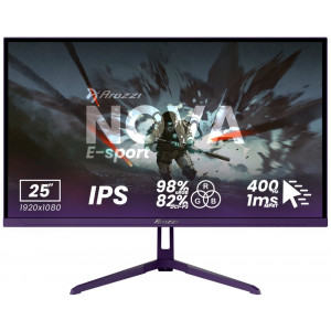 AROZZI NOVA herní monitor 24,5" 25T1K400 Purple/ LED/ IPS/ 1920x1080/ 400Hz/ 1000:1/ 1ms/ 2xHDMI/ 2xDP/ fialový
