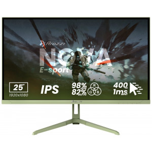 AROZZI NOVA herní monitor 24,5" 25T1K400 Forest Green/ LED/ IPS/ 1920x1080/ 400Hz/ 1000:1/ 1ms/ 2xHDMI/ 2xDP/ zelený