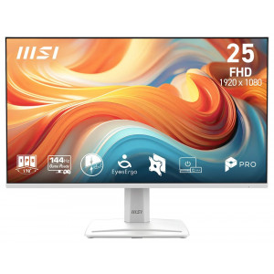 MSI PRO MP251W E14A/ 24"/ 1920x1080/ IPS/ 4ms/ 144Hz/ 300cd/m2/ 1500:1/ HDMI/ DP/ VESA/ bílý