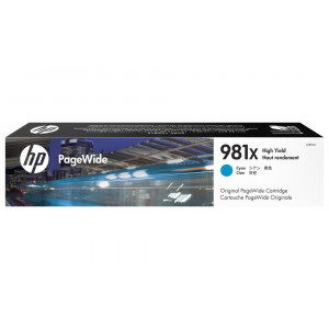 HP 981X Azurová originální kazeta PageWide s vysokou výtěžností