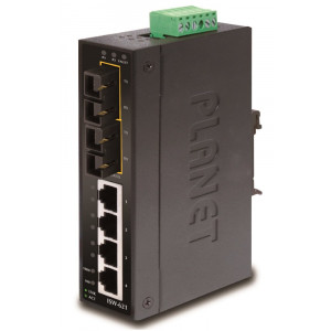Planet ISW-621S15, 4x 10/100Base-TX+ 2x 100FX 15km, SM, DIN, IP30