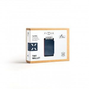 Kožená peněženka FIXED Tiny Wallet z pravé hovězí kůže, modrá