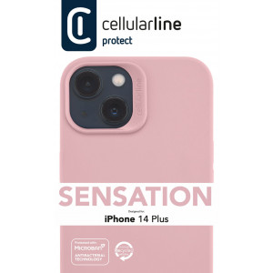 Ochranný silikonový kryt Cellularline Sensation pro Apple iPhone 14 Plus, růžový