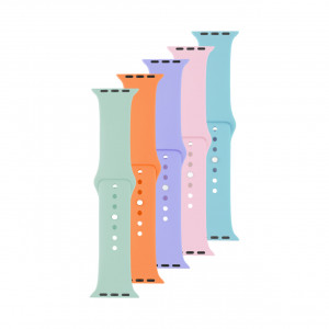 5x set silikonových řemínků FIXED Silicone Strap pro Apple Watch 42/44/45/46/49mm v různých barvách, variace 2