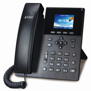 Planet VIP-1260PT VoIP telefon, HD audio G.722/Opus, barevný LCD, Auto Provision, Dual GbE LAN, PoE, CZ menu
