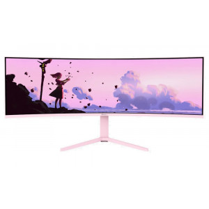 AROZZI NOVA herní monitor 49" 49TUW165 Pink/ LED/ 5120x1440/ 165Hz/ VA/ 3000:1/ 1ms/ 2xHDMI/ DP/ USB-C/ růžový