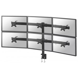 Neomounts FPMA-D700D6/Držák displeje/na stůl/19-27"/svorka/VESA 100X100/nosn. 6x8kg/6 displejů/černý