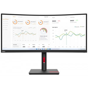 Lenovo T34w-30/ 34" VA, prohnutý/ 3440x1440/ 21:9/ 350cd/m2cmd/ 3000:1 / 4ms/ HDMI/ DP/ USB/ RJ45/ VESA/ černý