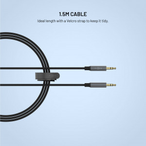 Audio kabel FIXED Link 3,5mm jack na 3,5mm jack, 1.5m, space gray